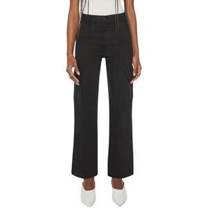 Mother Jeans Womens 33 The Straight Up Rambler Cargo Skimp in Pitch Wide Leg